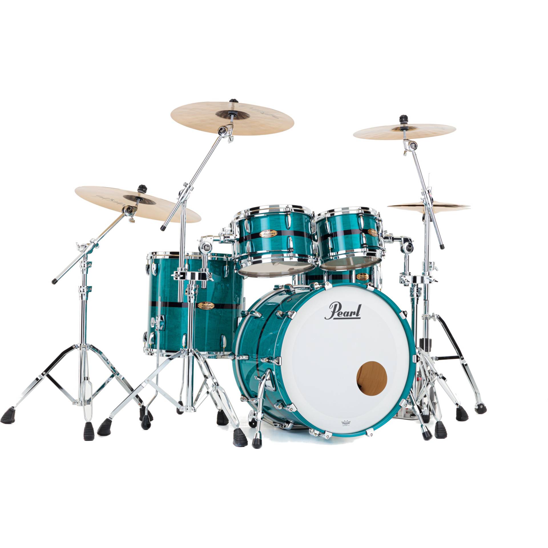 (B-Ware) Pearl MP4C924XSP-S/C850 Masters Maple Pure 4-Piece Shell Set (Aqua Turquoise Stripe) von Pearl