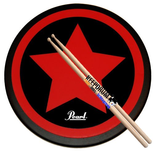 Pearl PDR-08SP Practice Drum Pad Übungspad 8" + Keepdrum Drumsticks von Pearl