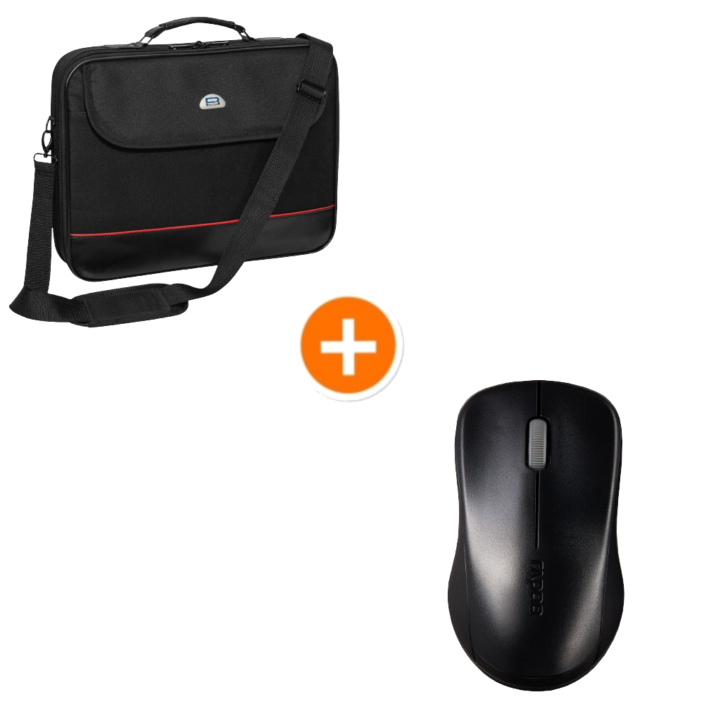 Bundle Pedea Tasche Trendline 17,3" + Rapoo Maus "1620" Notebooktasche bis 17,3", Kabellose Maus mit 2,4 GHz Verbindung von Pedea