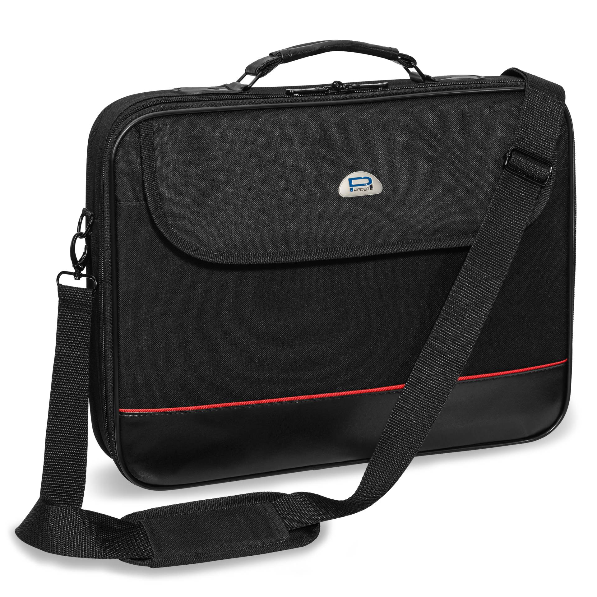 Pedea Notebook-Tasche Trendline bis 39,6cm (15,6") [schwarz/rot], Wasserabweisendes Nylon, Gepolsterter Rahmen von Pedea