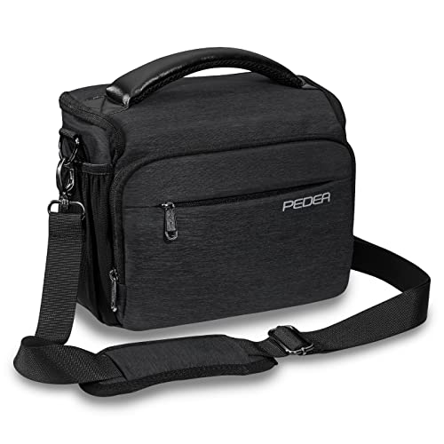 PEDEA DSLR-Kameratasche *Noble* Fototasche für Spiegelreflexkameras mit wasserdichtem Regenschutz, Tragegurt und Zubehörfächern, Gr. XL anthrazit von Pedea