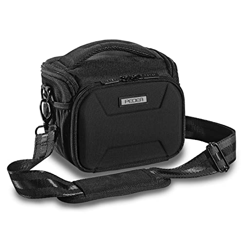 PEDEA DSLR-Kameratasche "Guard" Fototasche für Spiegelreflexkameras mit wasserdichtem Regenschutz, Tragegurt und Zubehörfächern, Gr. L schwarz von Pedea