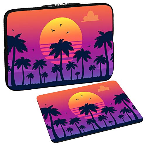 PEDEA Design Schutzhülle Notebook Tasche bis 15,6 Zoll (39,6cm) mit Design Mauspad, California Beach von Pedea