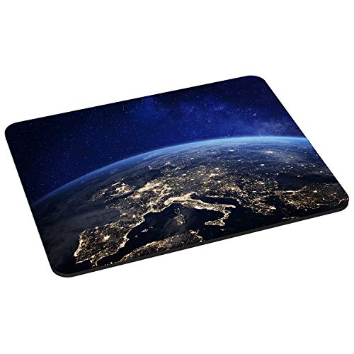 PEDEA Gaming und Office Mauspad - 220 x 180 mm - mit vernähten Rändern und Rutschfester Unterseite, Space Night von Pedea