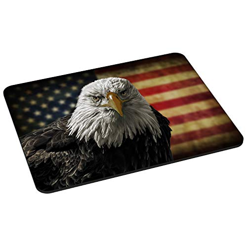 PEDEA Gaming und Office Mauspad - 220 x 180 mm - mit vernähten Rändern und rutschfester Unterseite, American Eagle von Pedea