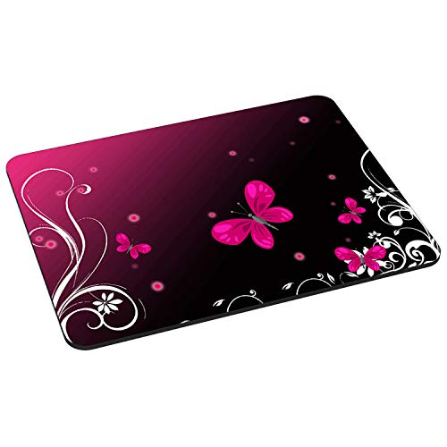 PEDEA Gaming und Office Mauspad - 220 x 180 mm - mit vernähten Rändern und rutschfester Unterseite, Butterfly von Pedea