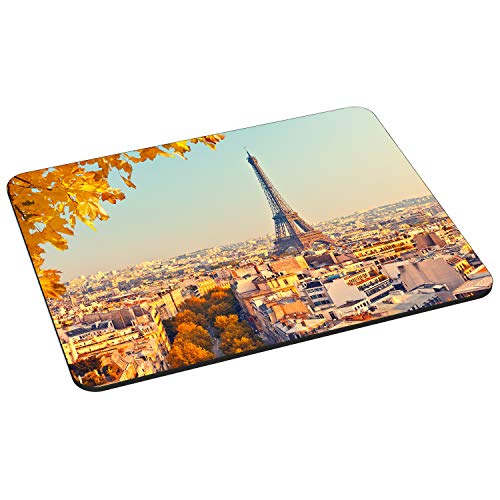 PEDEA Gaming und Office Mauspad - 220 x 180 mm - mit vernähten Rändern und rutschfester Unterseite, Parisian Sunset von Pedea