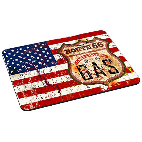 PEDEA Gaming und Office Mauspad - 220 x 180 mm - mit vernähten Rändern und rutschfester Unterseite, Stars and Stripes von Pedea