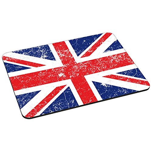 PEDEA Gaming und Office Mauspad - 220 x 180 mm - mit vernähten Rändern und rutschfester Unterseite, Union Jack von Pedea