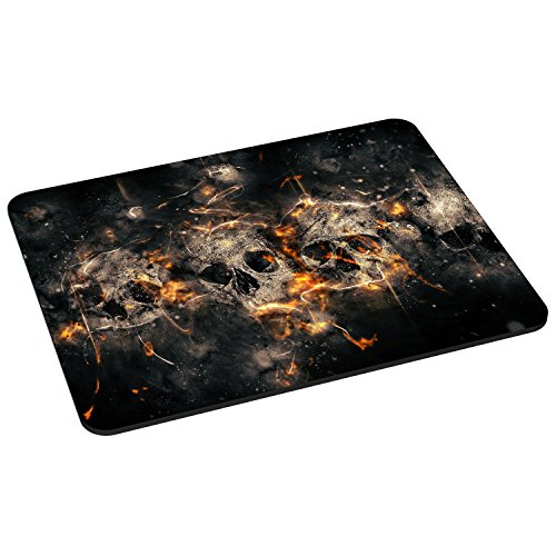 PEDEA Gaming und Office Mauspad - 220 x 180 mm - mit vernähten Rändern und rutschfester Unterseite, skulls von Pedea