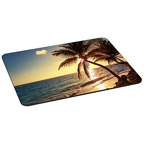 PEDEA Gaming und Office Mauspad - 350 x 260 mm - mit vernähten Rändern und rutschfester Unterseite, Beach von Pedea