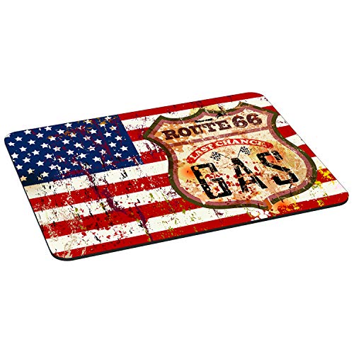 PEDEA Gaming und Office Mauspad - 350 x 280 mm - mit vernähten Rändern und rutschfester Unterseite, Stars & Stripes von Pedea