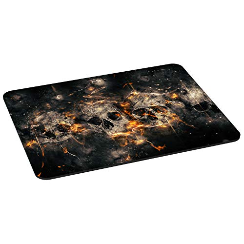 PEDEA Gaming und Office Mauspad - 350 x 280 mm - mit vernähten Rändern und rutschfester Unterseite, skulls von Pedea