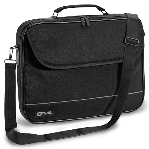 PEDEA Laptoptasche "Fair" Notebook-Tasche bis 17,3 Zoll (43,9 cm) Umhängetasche mit Schultergurt, Schwarz von Pedea