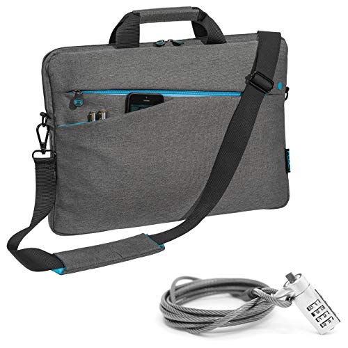 PEDEA Laptoptasche "Fashion" Notebook-Tasche bis 13,3 Zoll (33,8 cm) Umhängetasche mit Schultergurt inkl. Notebookschloss, Grau von Pedea