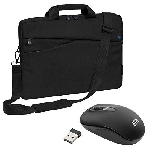 PEDEA Laptoptasche "Fashion" Notebook-Tasche bis 13,3 Zoll (33,8 cm) Umhängetasche mit Schultergurt inkl. Schnurloser Maus, Grau/Orange von Pedea