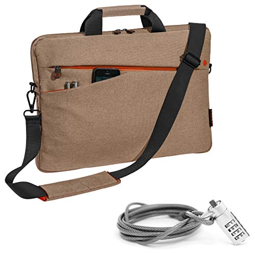 PEDEA Laptoptasche "Fashion" Notebook-Tasche bis 15,6 Zoll (39,6 cm) Umhängetasche mit Schultergurt inkl. Notebookschloss, Beige von Pedea