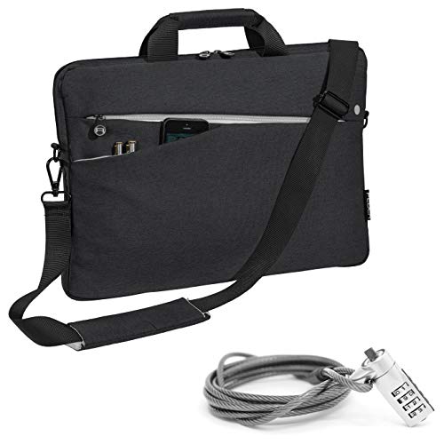 PEDEA Laptoptasche "Fashion" Notebook-Tasche bis 15,6 Zoll (39,6 cm) Umhängetasche mit Schultergurt inkl. Notebookschloss, Schwarz von Pedea