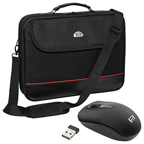 PEDEA Laptoptasche "Trendline" Umhängetasche Messenger Bag für 17,3 Zoll (43,9 cm) inkl. schnurloser Maus, schwarz von Pedea