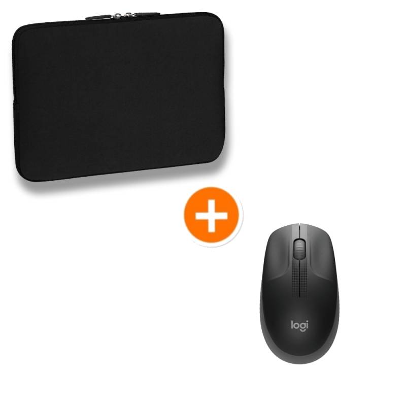 PEDEA Notebook-Sleeve Trend + Logitech M190 Wireless Maus [schwarz, bis 43,9cm (17,3")] von Pedea