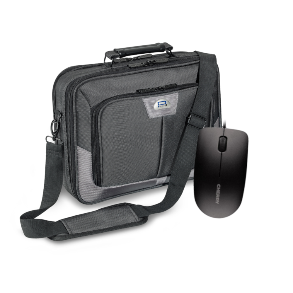 PEDEA Notebooktasche "Premium", 17,3" + CHERRY MC 1000 Maus [für Notebooks bis 43,9cm] von Pedea