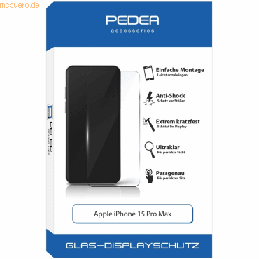 PEDEA PEDEA Display-Schutzglas für Apple iPhone 15 Pro Max von Pedea
