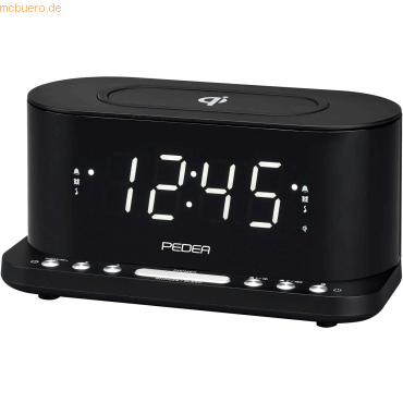 PEDEA PEDEA FM Radiowecker mit induktiver QI-Ladefunktion, schwarz PEDEA PEDEA FM Radiowecker mit induktiver QI-Ladefunktion, schwarz von Pedea