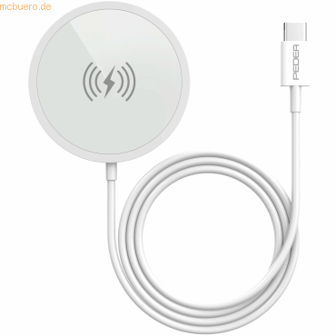 PEDEA PEDEA Wireless magnetic Charging Pad 15W - USB-C, silber/weiß PEDEA PEDEA Wireless magnetic Charging Pad 15W - USB-C, silber/weiß von Pedea