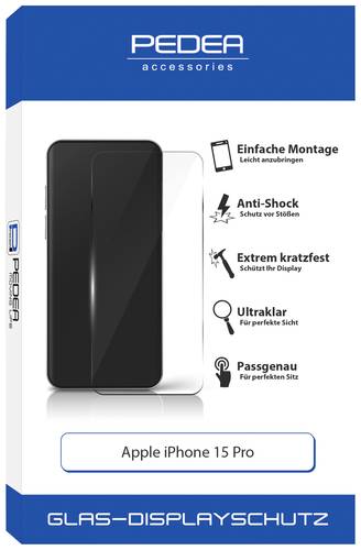 Pedea 50170100 Displayschutzglas Passend für Handy-Modell: iPhone 15 Pro 1St. Pedea 50170100 Displayschutzglas Passend für Handy-Modell: iPhone 15 Pro 1St. von Pedea