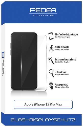 Pedea 50170101 Displayschutzglas Passend für Handy-Modell: iPhone 15 Pro Max 1St. von Pedea