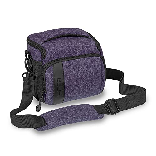 Pedea Kameratasche *Fashion* Lila 19 x 17 x 15 cm (BxHxT) - Fototasche für Spiegelreflexkameras – Kameratasche groß - Kamera Umhängetasche - Camera Bag für Systemkamera von Pedea