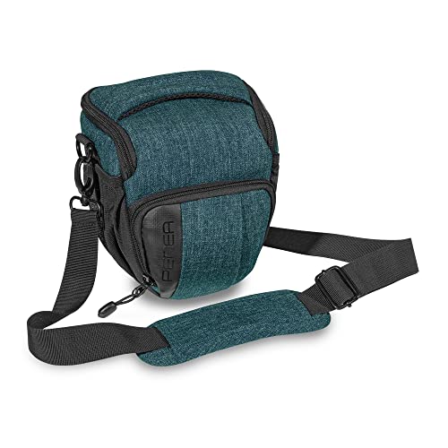 Pedea Kameratasche *Fashion* Petrol 17 x 20 x 13cm (BxHxT) - Fototasche für Spiegelreflexkameras – Kameratasche klein - Kamera Umhängetasche - Camera Bag für Systemkamera von Pedea