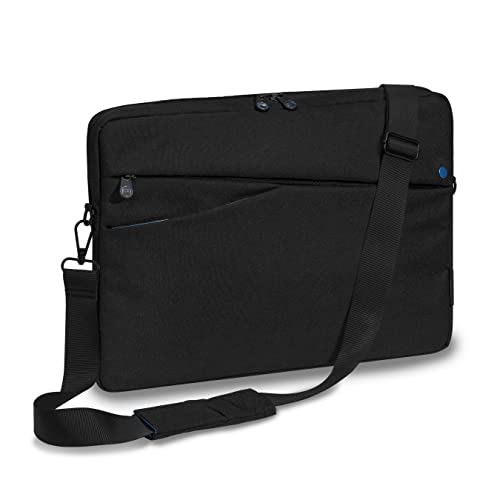 Pedea - Laptoptasche *Fashion* Notebook-Tasche bis 13,3 Zoll - Laptop Umhängetasche mit Schultergurt - Laptophülle schwarz/blau - Notebooktasche für Damen & Herren von Pedea