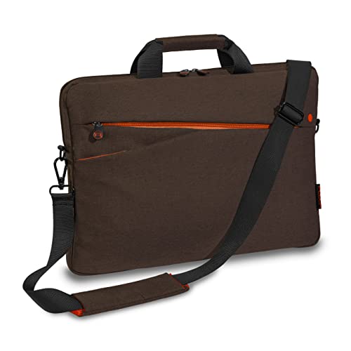 Pedea - Laptoptasche *Fashion* Notebook-Tasche bis 15,6 Zoll - Laptop Umhängetasche mit Schultergurt - Laptophülle braun - Notebooktasche für Damen & Herren von Pedea