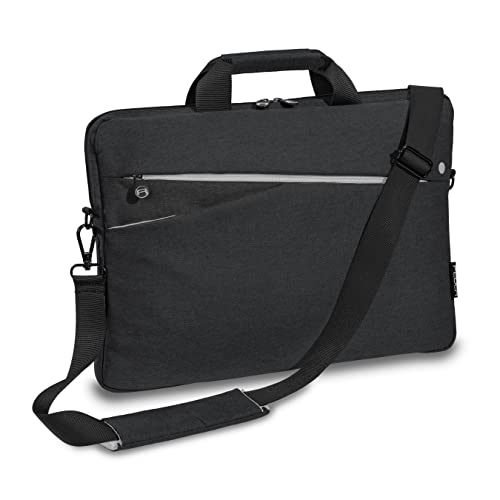 Pedea - Laptoptasche *Fashion* Notebook-Tasche bis 17,3 Zoll - Laptop Umhängetasche mit Schultergurt - Laptophülle schwarz - Notebooktasche für Damen & Herren von Pedea