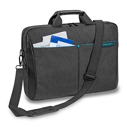 Pedea Laptoptasche *Lifestyle* Notebook-Tasche bis 17,3 Zoll (43,9 cm) Umhängetasche mit Schultergurt, Schwarz von Pedea