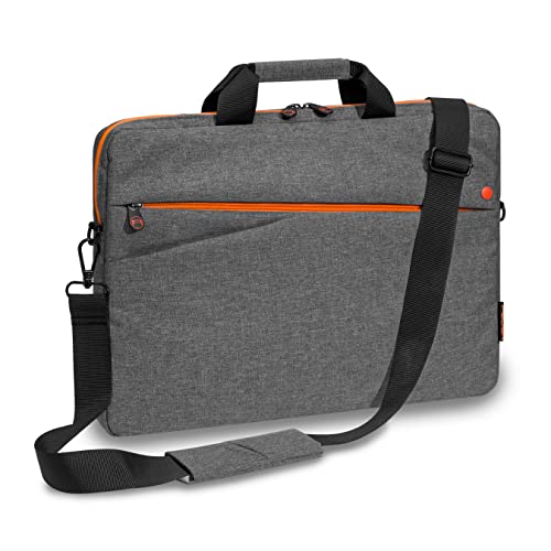 Pedea Laptoptasche Fashion Notebook-Tasche bis 17,3 Zoll (43,9 cm) Umhängetasche mit Schultergurt, grau/orange von Pedea