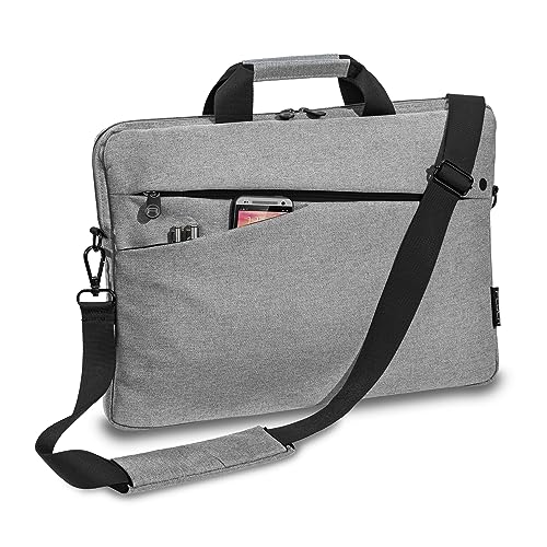 Pedea Laptoptasche Fashion Notebook-Tasche bis 17,3 Zoll (43,9 cm) Umhängetasche mit Schultergurt, grau/schwarz von Pedea