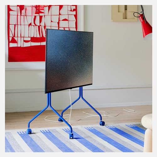 Pedestal Moon Rollin’ TV Ständer mit Rollen – Für 40–70 Zoll Bildschirme | Mobiler & stilvoller TV Rollwagen (Blau) von Pedestal