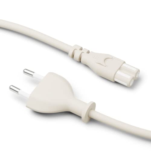 Pedestal Power Cable 7,5m (Beige) | Stromkabel 2 Polig - TV Kabel Kompatibel mit Playstation und Xbox | Euro Netzkabel für Kaltgeräte | Kaltgerätekabel Fernsehkabel mit Euro Stecker (Euro 8) von Pedestal