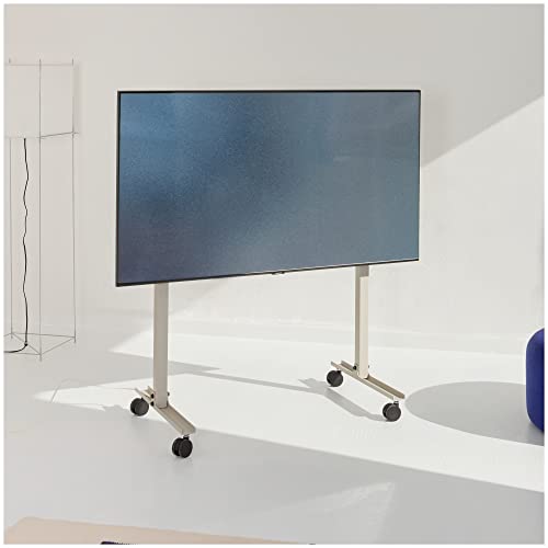 Pedestal Straight Rollin' TV Ständer Rollbar für Bildschirm 40 bis 70 Zoll | Mobiler Fernsehständer mit Rollen | Fernseher Rollwagen | Stilvoller TV Rollständer (Grau) von Pedestal