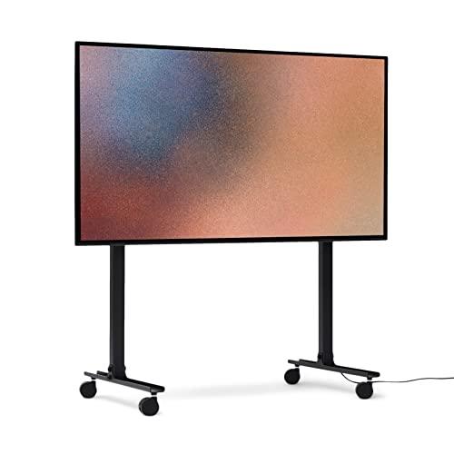 Pedestal Straight Rollin' TV Ständer Rollbar für Bildschirm 40 bis 70 Zoll | Mobiler Fernsehständer mit Rollen | Fernseher Rollwagen | Stilvoller TV Rollständer (Schwarz) von Pedestal