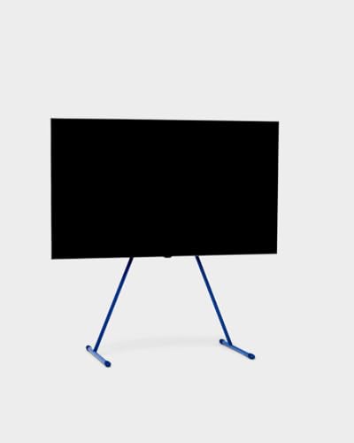 Pedestal Viva TV Ständer für 40 bis 70 Zoll | Hochwertiger TV Stand in Modernem Design | Robuste TV-Standfüße aus Stahl | Stilvoller TV Standfuss mit Schrägen Beinen und Abgerundeten Füßen (Blau) von Pedestal