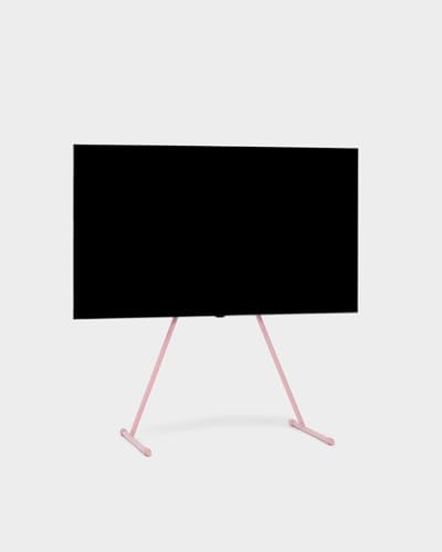 Pedestal Viva TV Ständer für 40 bis 70 Zoll | Hochwertiger TV Stand in Modernem Design | Robuste TV-Standfüße aus Stahl | Stilvoller TV Standfuss mit Schrägen Beinen und Abgerundeten Füßen (Rosa) von Pedestal