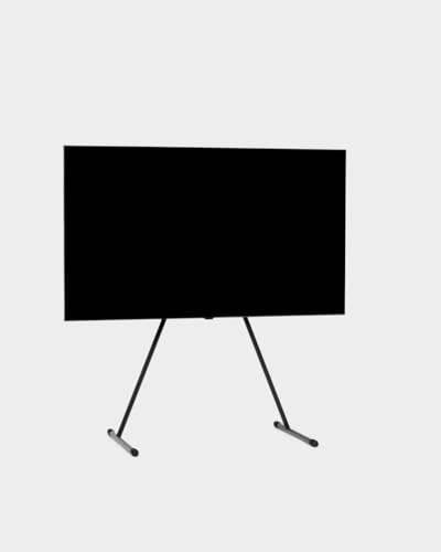 Pedestal Viva TV Ständer für 40 bis 70 Zoll | Hochwertiger TV Stand in Modernem Design | Robuste TV-Standfüße aus Stahl | Stilvoller TV Standfuss mit Schrägen Beinen und Abgerundeten Füßen (Schwarz) von Pedestal