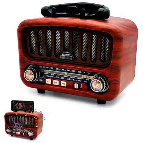 AM/FM/SW Retro Radio mit Bluetooth 5.0, Nostalgie Radio Klein mit 1800mAh Akku, Küchenradio & Kofferradio mit 5-W-Lautsprecher, Unterstützt USB/TF/AUX, Vintage Radios für Zuhause, Büro, Outdoor AM/FM/SW Retro Radio mit Bluetooth 5.0, Nostalgie Radio Klein mit 1800mAh Akku, Küchenradio & Kofferradio mit 5-W-Lautsprecher, Unterstützt USB/TF/AUX, Vintage Radios für Zuhause, Büro, Outdoor von Peelanmall