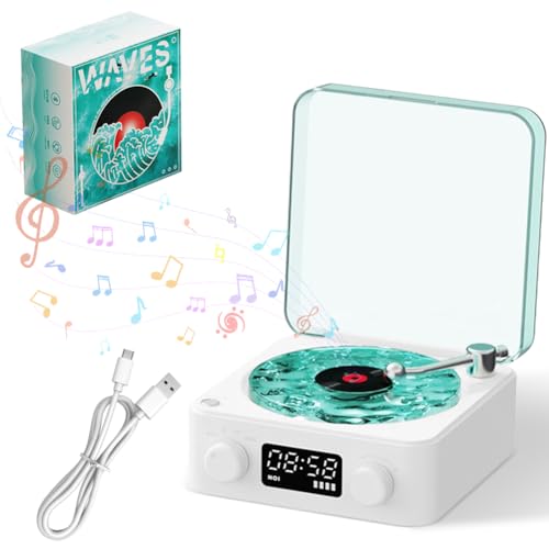 Vinyl Player, Vinyl Plattenspieler, Retro Plattenspieler Schallplattenspieler, Bluetooth tragbaren Vinyl Plattenspieler, Wireless Stereo Sound Sleep Aid, für Musikgenuss und Heimdekoration von Peelanmall