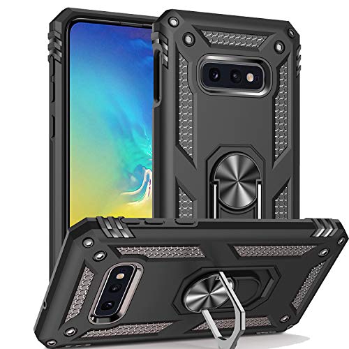 Pegoo Galaxy S10e Hülle, Handyhülle Dual Layer Hybrid Harte Rüstung Drop Resistance Handys Schutzhülle für Samsung Galaxy S10e (Schwarz) von Pegoo