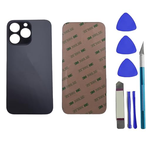 PeiDog Rückglas Ersatz für iPhone 13 Pro Rückglas Ersatz mit vorinstalliertem Kleber + Reparaturwerkzeug-Set (Graphit)、 von PeiDog
