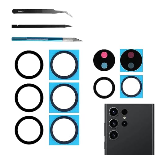 PeiDog Galaxy S23 Ultra Rückkamera-Glaslinse, Ersatz für Samsung Galaxy S23 Ultra 5G, mit professionellem Reparaturwerkzeug-Set von PeiDog
